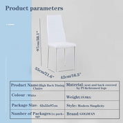 Esszimmerstühle 4er Set Weiße Moderner Eleganter Wohnzimmerstuhl Bürostühle Küchenstühle mit Verchromte Beine Weiß DE | LEUKHOUSE