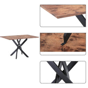 Esstisch Holz mit Schwarzen Metallbeinen, 4-6 Personen Geeignet Esstisch für Wohnzimmer und Büro 110 X 70 X 75 cm DE | LEUKHOUSE