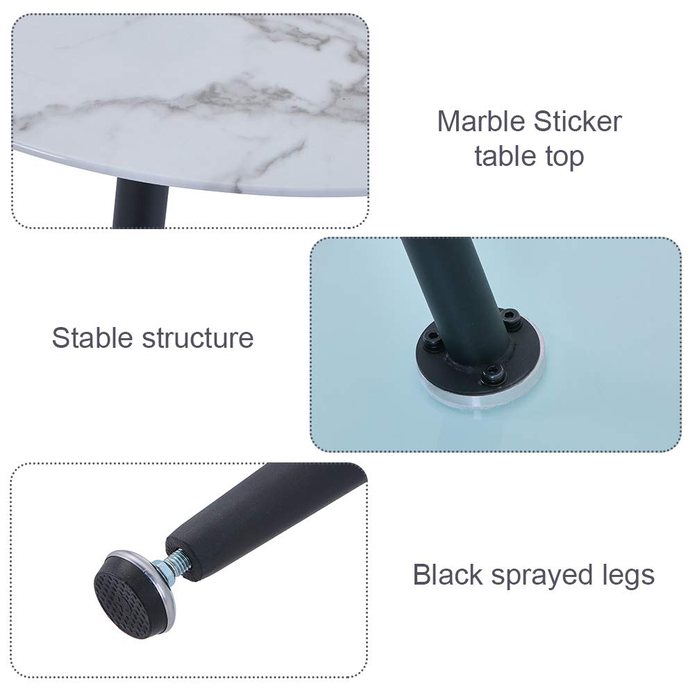 Esstisch Glas Esszimmertisch Moderner Küchentisch Rund Glastisch Marmor Tisch für Wohnzimmer Büro Küche 80cm，Marmor DE | LEUKHOUSE