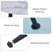 Esstisch Glas Esszimmertisch Moderner Küchentisch Rund Glastisch Marmor Tisch für Wohnzimmer Büro Küche 80cm，Marmor DE | LEUKHOUSE
