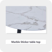 Esstisch Glas Esszimmertisch Moderner Küchentisch Rund Glastisch Marmor Tisch für Wohnzimmer Büro Küche 80cm，Marmor DE | LEUKHOUSE