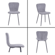 4er Set Küchenstühle Esszimmerstuhl Polsterstuhl Moderner Eleganter Wohnzimmer Stoff Stuhl mit Schwarze Beine，Grau DE | LEUKHOUSE