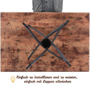 Esstisch Holz mit Schwarzen Metallbeinen, 4-6 Personen Geeignet Esstisch für Wohnzimmer und Büro 110 X 70 X 75 cm DE | LEUKHOUSE
