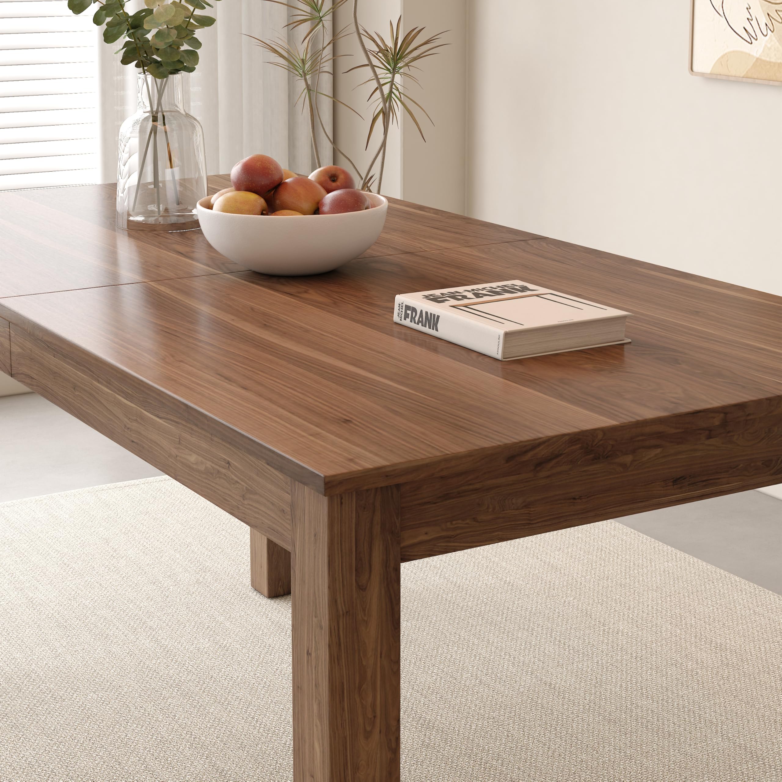 Esstisch Küchentisch 160 x 80cm Esszimmertische aus Holz Rechteckiger Tischbeine Industrial Style Holztisch Küchentisch Tisch küche für 4-6 Personen, Walnuss DE | LEUKHOUSE