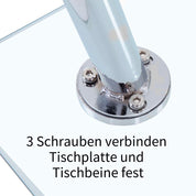 Schreibtisch Glasplatte Moderner Arbeitstisch aus Glas Rechteckiger Schreibtisch Computertisch Bürotisch Mit Metallbeinen, Silber DE | LEUKHOUSE
