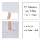 Esstisch Rund Holz Moderner Küchentisch Weiß Runder Tisch Klein für Esszimmer Wohnzimmer DE | LEUKHOUSE
