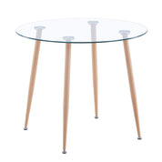 Esstisch Glas Esszimmertisch Modern küchentisch mit Metallbeine Moderner Stil Runder Tisch für Wohnzimmer Büro Küche, Glas DE | LEUKHOUSE
