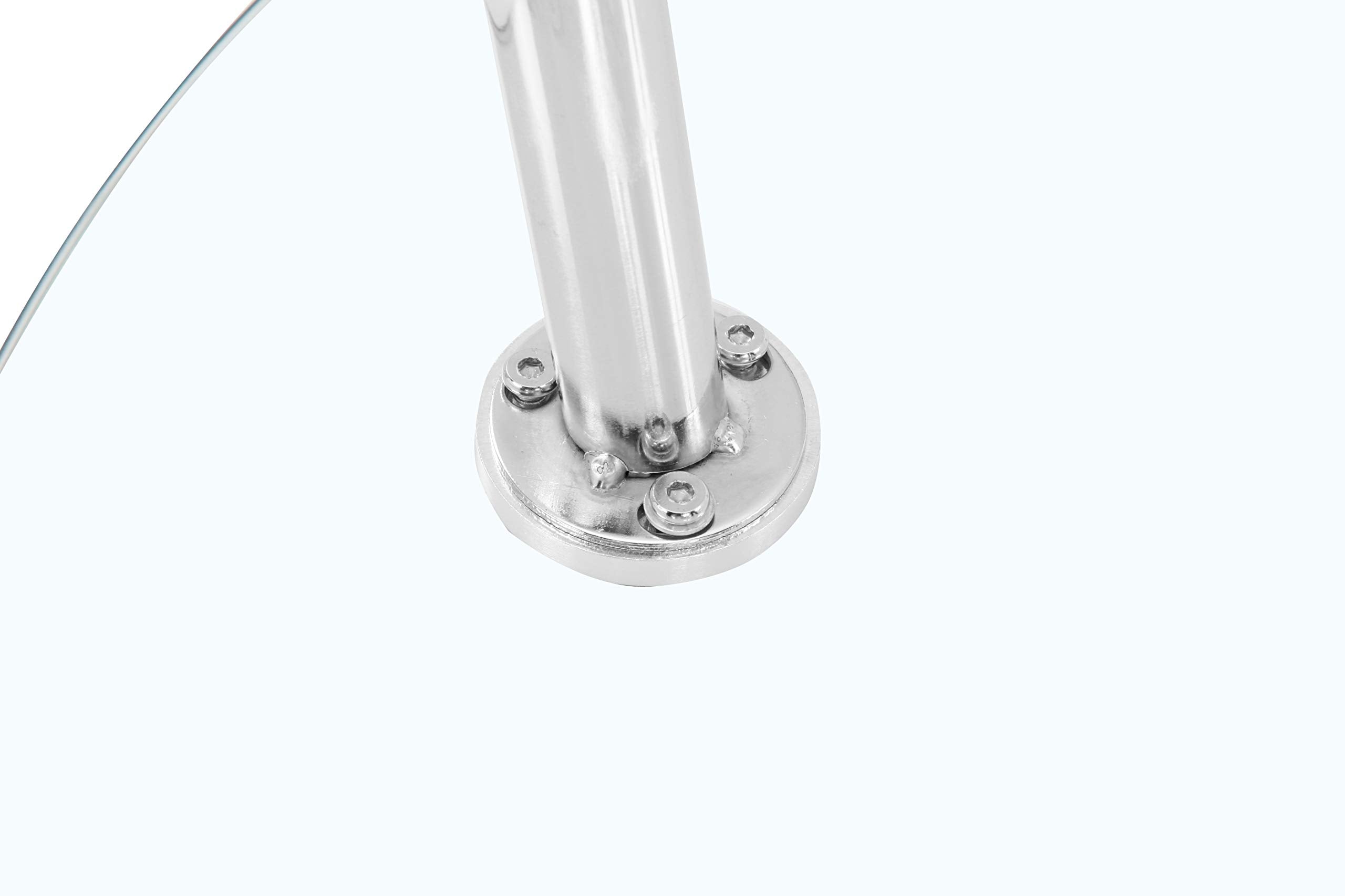 Glas Esstisch Esszimmertisch Küchentisch Glas Moderner Stil Runder Tisch für Wohnzimmer Büro Küche Silber DE | LEUKHOUSE