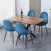 Esstisch Holz mit Schwarzen Metallbeinen, 4-6 Personen Geeignet Esstisch für Wohnzimmer und Büro 110 X 70 X 75 cm DE | LEUKHOUSE