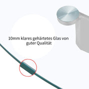 Esstisch Rund Glas Moderner Küchentisch Runder Glastisch Esszimmertische für Esszimmer Wohnzimmer Küche, 90 cm, Silber DE | LEUKHOUSE