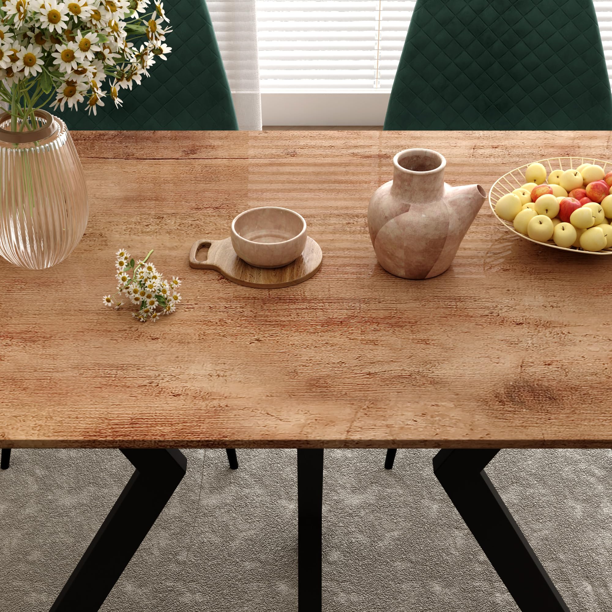 Esstisch Holz, Küchentisch 110x70cm, Holztisch Rechteckiger für Küche Esszimmertisch Tich mit Metallbeinen Wohnzimmer oder Büro DE | LEUKHOUSE