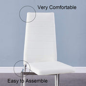 Esszimmerstühle 4er Set Weiße Moderner Eleganter Wohnzimmerstuhl Bürostühle Küchenstühle mit Verchromte Beine Weiß DE | LEUKHOUSE