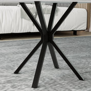 Couchtisch Weiß Wohnzimmertisch Marmor im Industriestil, Rechteckiger Sofatisch, Kaffetisch, TV Tische, für Wohnzimmer, Schlafzimmer, 100 x 50 x 45cm DE | LEUKHOUSE