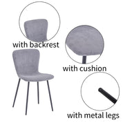4er Set Küchenstühle Esszimmerstuhl Polsterstuhl Moderner Eleganter Wohnzimmer Stoff Stuhl mit Schwarze Beine，Grau DE | LEUKHOUSE