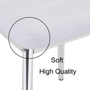 Esszimmerstühle 4er Set Weiße Moderner Eleganter Wohnzimmerstuhl Bürostühle Küchenstühle mit Verchromte Beine Weiß DE | LEUKHOUSE