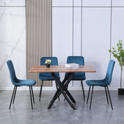 Esstisch Holz mit Schwarzen Metallbeinen, 4-6 Personen Geeignet Esstisch für Wohnzimmer und Büro 110 X 70 X 75 cm DE | LEUKHOUSE