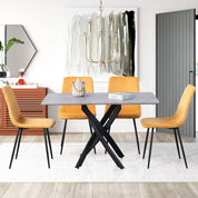 Rectangular Dining Table 120x80cm Grey/Black AWS021UK | LEUKHOUSE