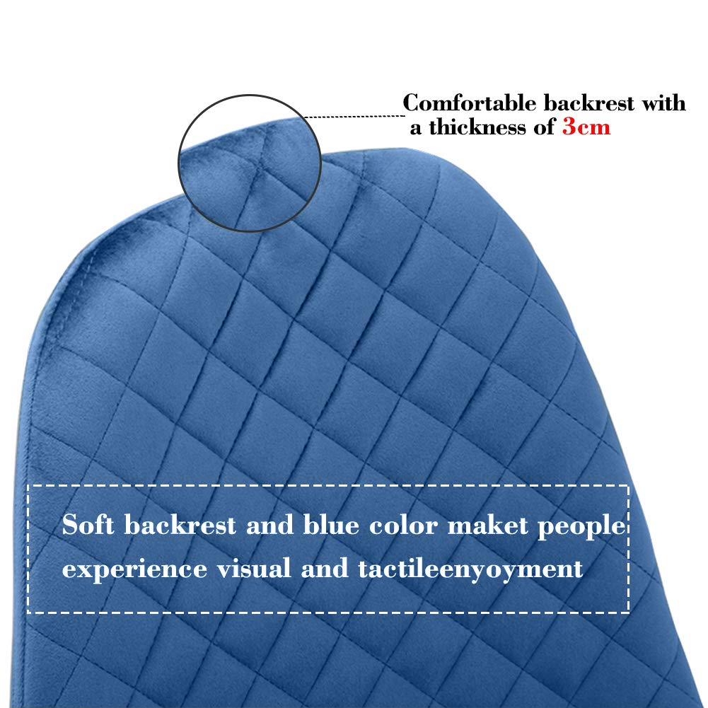 4er Set Esszimmerstuhl Samt Grün Samtstuhl Moderner Eleganter Küchenstühle Wohnzimmer Stuhl mit Schwarze Stuhlbeine, Blau DE | LEUKHOUSE