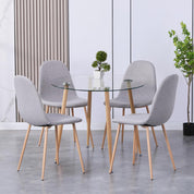 Esstisch Glas Esszimmertisch Modern küchentisch mit Metallbeine Moderner Stil Runder Tisch für Wohnzimmer Büro Küche, Glas DE | LEUKHOUSE