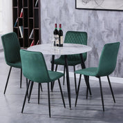 Esstisch Glas Esszimmertisch Moderner Küchentisch Rund Glastisch Marmor Tisch für Wohnzimmer Büro Küche 80cm，Marmor DE | LEUKHOUSE