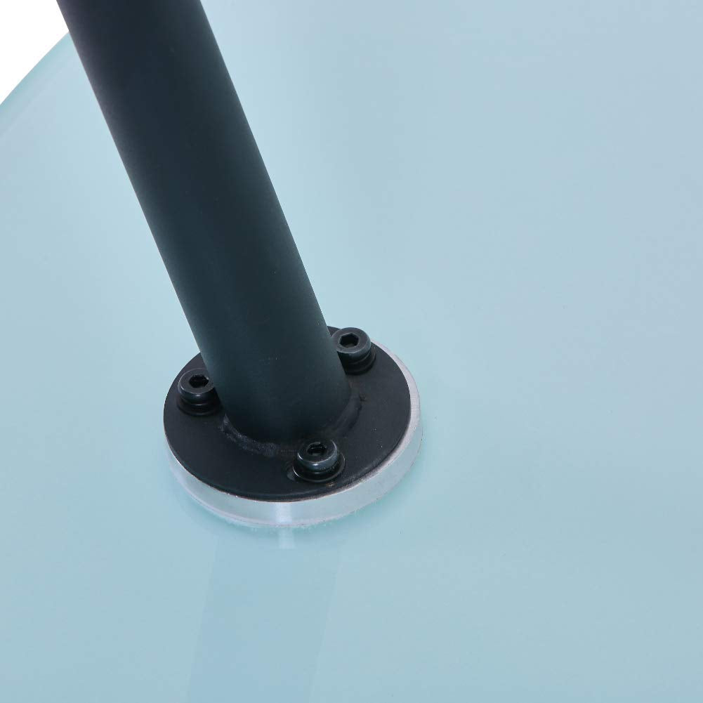 Rechteckiger Esstisch aus Glas Moderner Marmor Küchentisch mit Metallbeinen für Esszimmer Wohnzimmer, Weiß DE | LEUKHOUSE