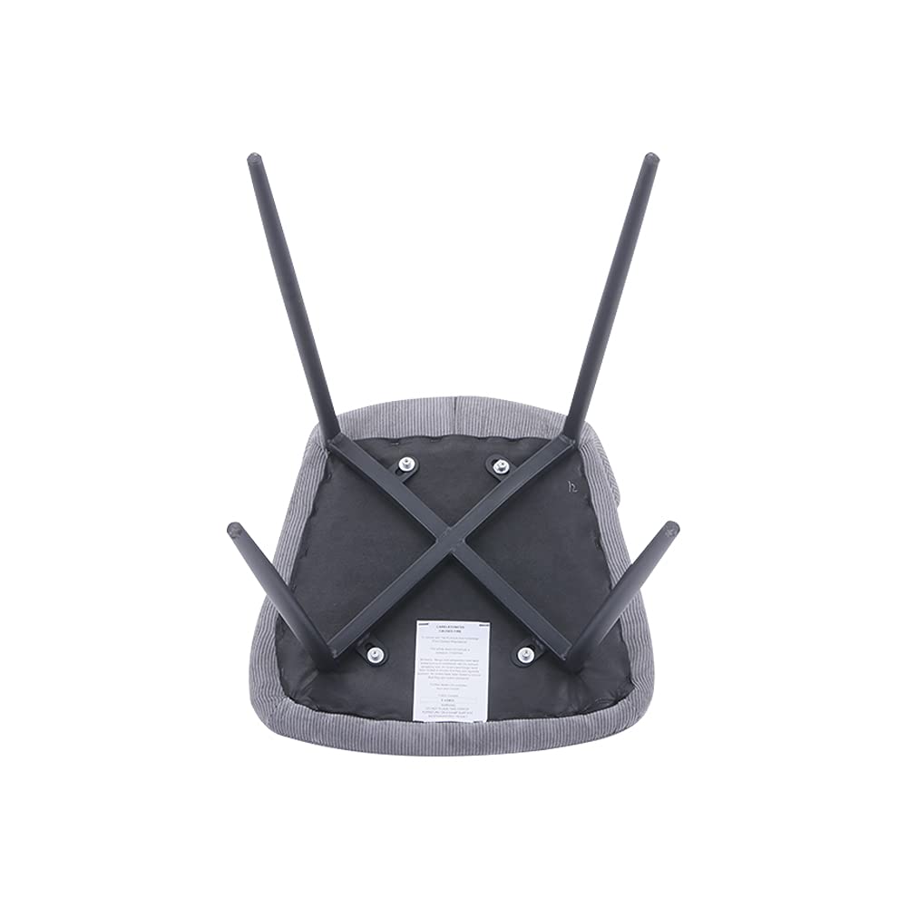 4er Set Küchenstühle Esszimmerstuhl Polsterstuhl Moderner Eleganter Wohnzimmer Stoff Stuhl mit Schwarze Beine，Grau DE | LEUKHOUSE