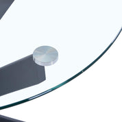 Esstisch Rund Glas Moderner Küchentisch 80cm Runder Glas Esszimmertische mit Metallbeinen für Esszimmer Wohnzimmer Küche, Schwarz DE | LEUKHOUSE