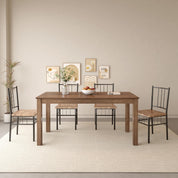 Esstisch Küchentisch 160 x 80cm Esszimmertische aus Holz Rechteckiger Tischbeine Industrial Style Holztisch Küchentisch Tisch küche für 4-6 Personen, Walnuss DE | LEUKHOUSE