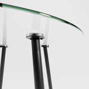 Esstisch Glas Esszimmertisch küchentisch Glastisch Moderner Stil Runder Tisch für Wohnzimmer Büro Küche Schwarz 80cm DE | LEUKHOUSE