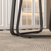 Esstisch Rund Holz Moderner Küchentisch Esszimmertische mit Schwarz Metallbeinen Tisch für Esszimmer Wohnzimmer Küche, Braun, 80 cm DE | LEUKHOUSE