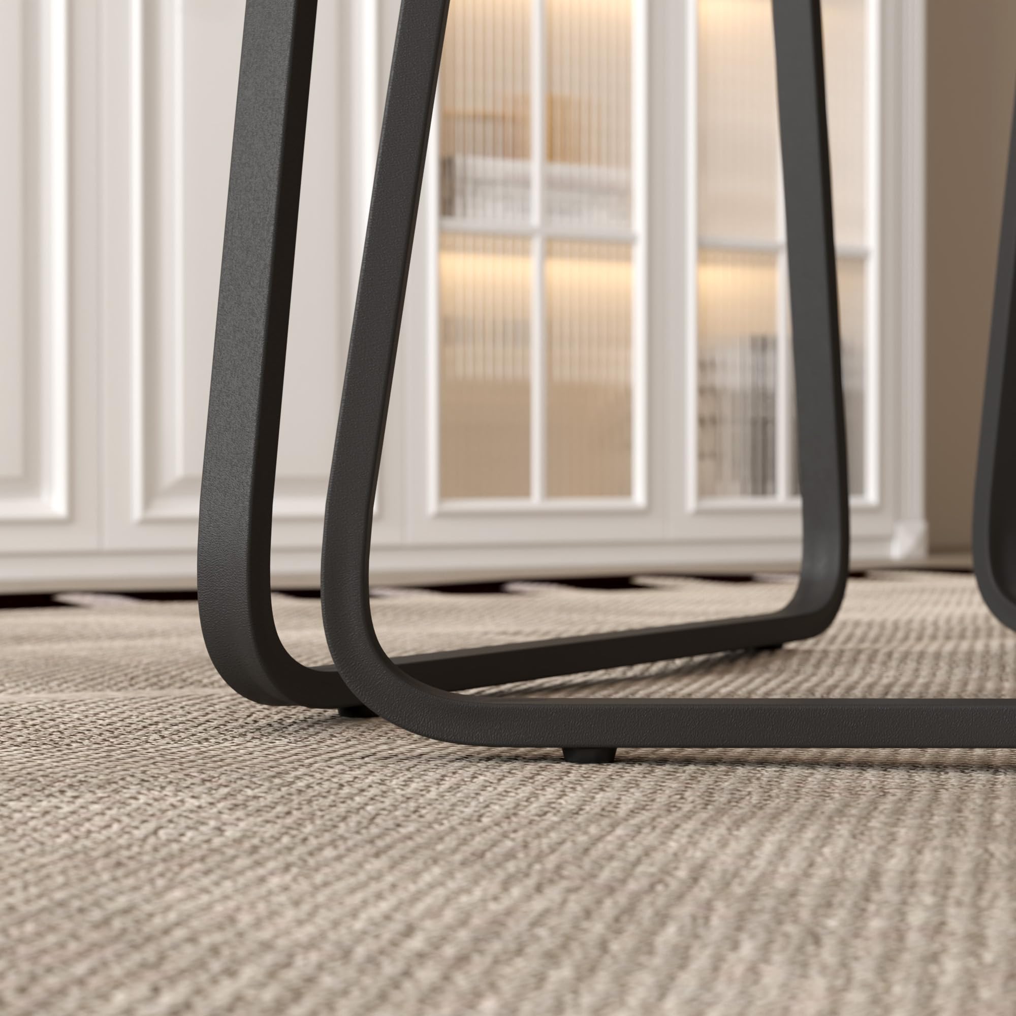 Esstisch Rund Holz Moderner Küchentisch Esszimmertische mit Schwarz Metallbeinen Tisch für Esszimmer Wohnzimmer Küche, Braun, 80 cm DE | LEUKHOUSE