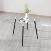 Esstisch Glas Esszimmertisch küchentisch Glastisch Moderner Stil Runder Tisch für Wohnzimmer Büro Küche Schwarz 80cm DE | LEUKHOUSE