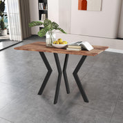 Esstisch Holz, Küchentisch 110x70cm, Holztisch Rechteckiger für Küche Esszimmertisch Tich mit Metallbeinen Wohnzimmer oder Büro DE | LEUKHOUSE
