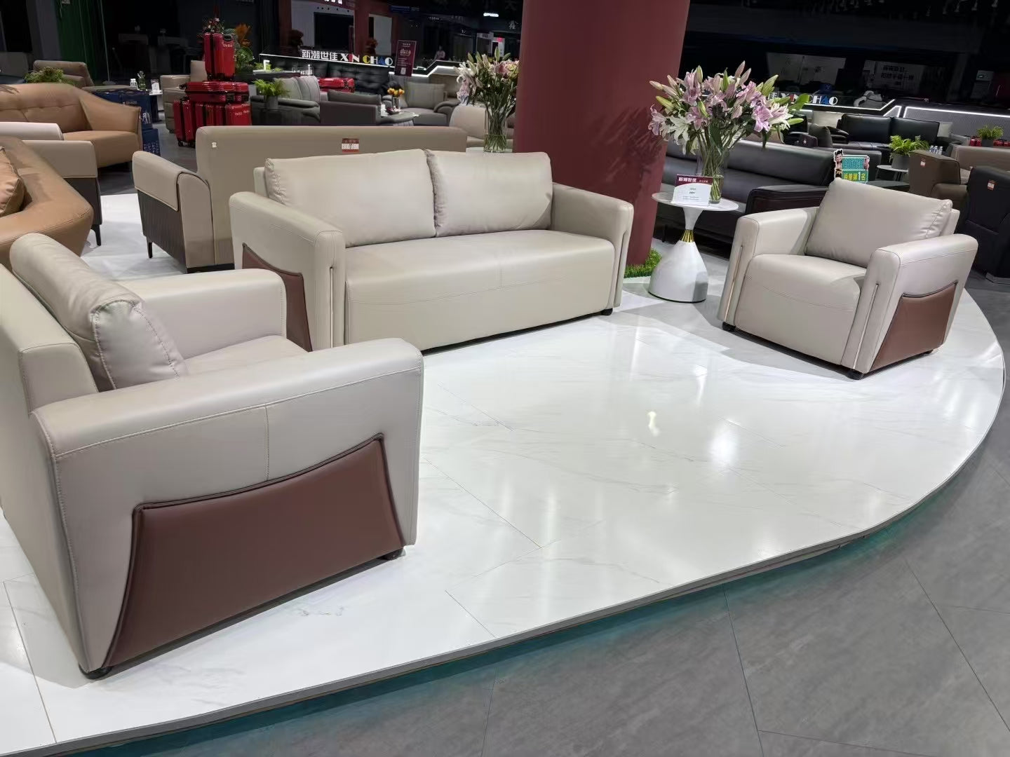 Sofa Set Eco Leather (3+1+1) LKL041SFXC | LEUKHOME