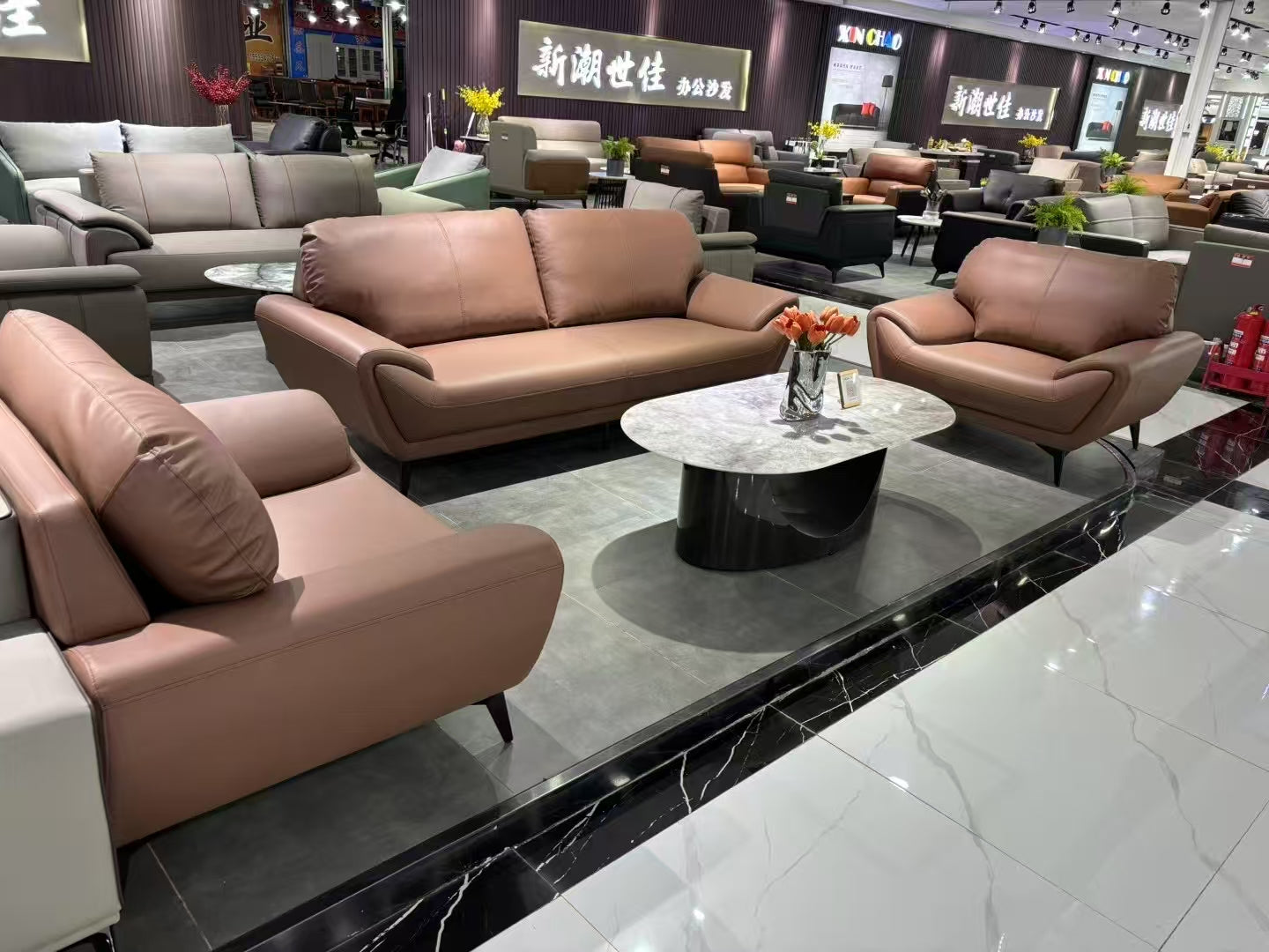 Sofa Set Eco Leather (3+1+1) LKL045SFXC | LEUKHOME