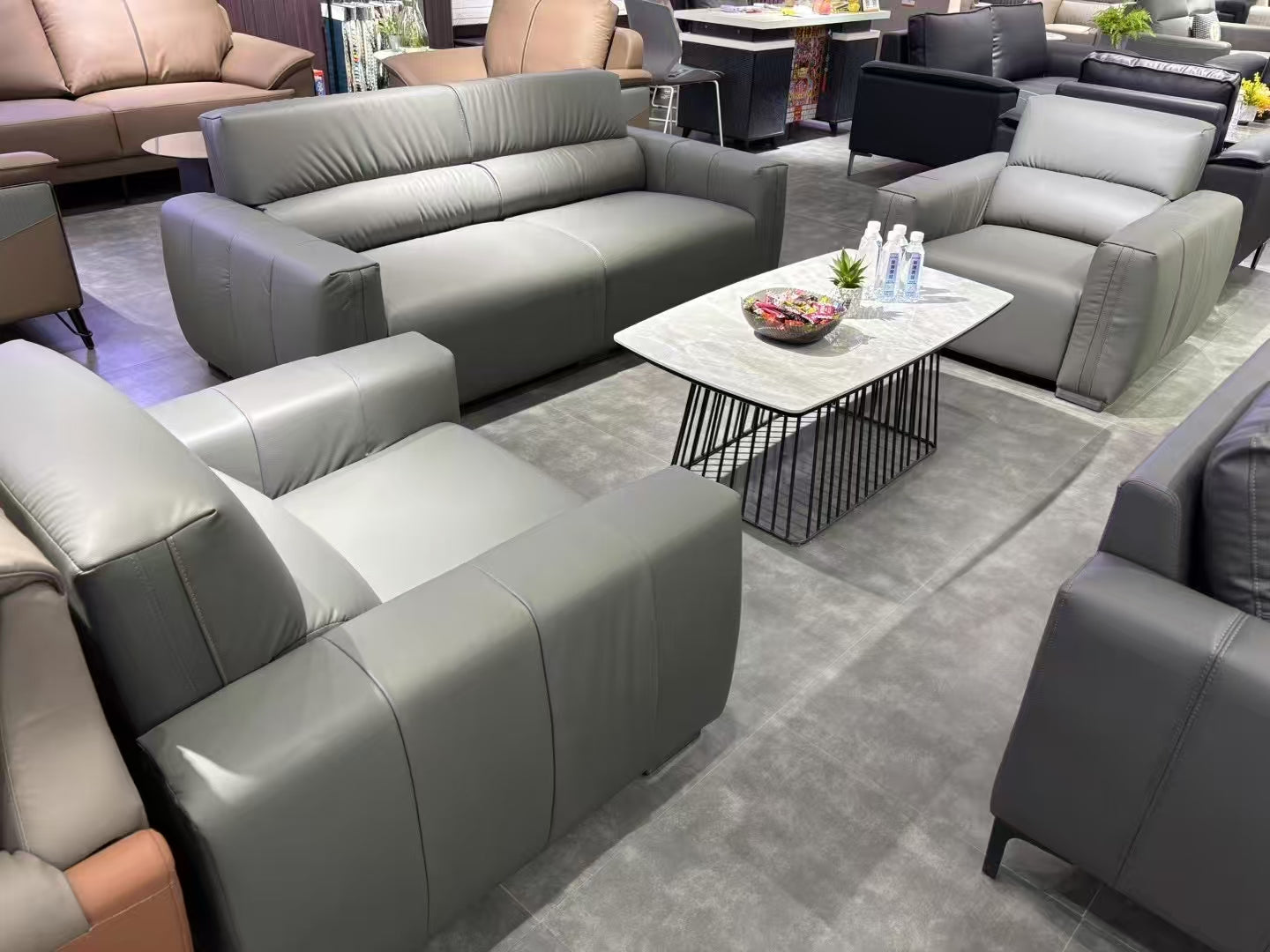 Sofa Set Eco Leather (3+1+1) LKL033SFXC | LEUKHOME