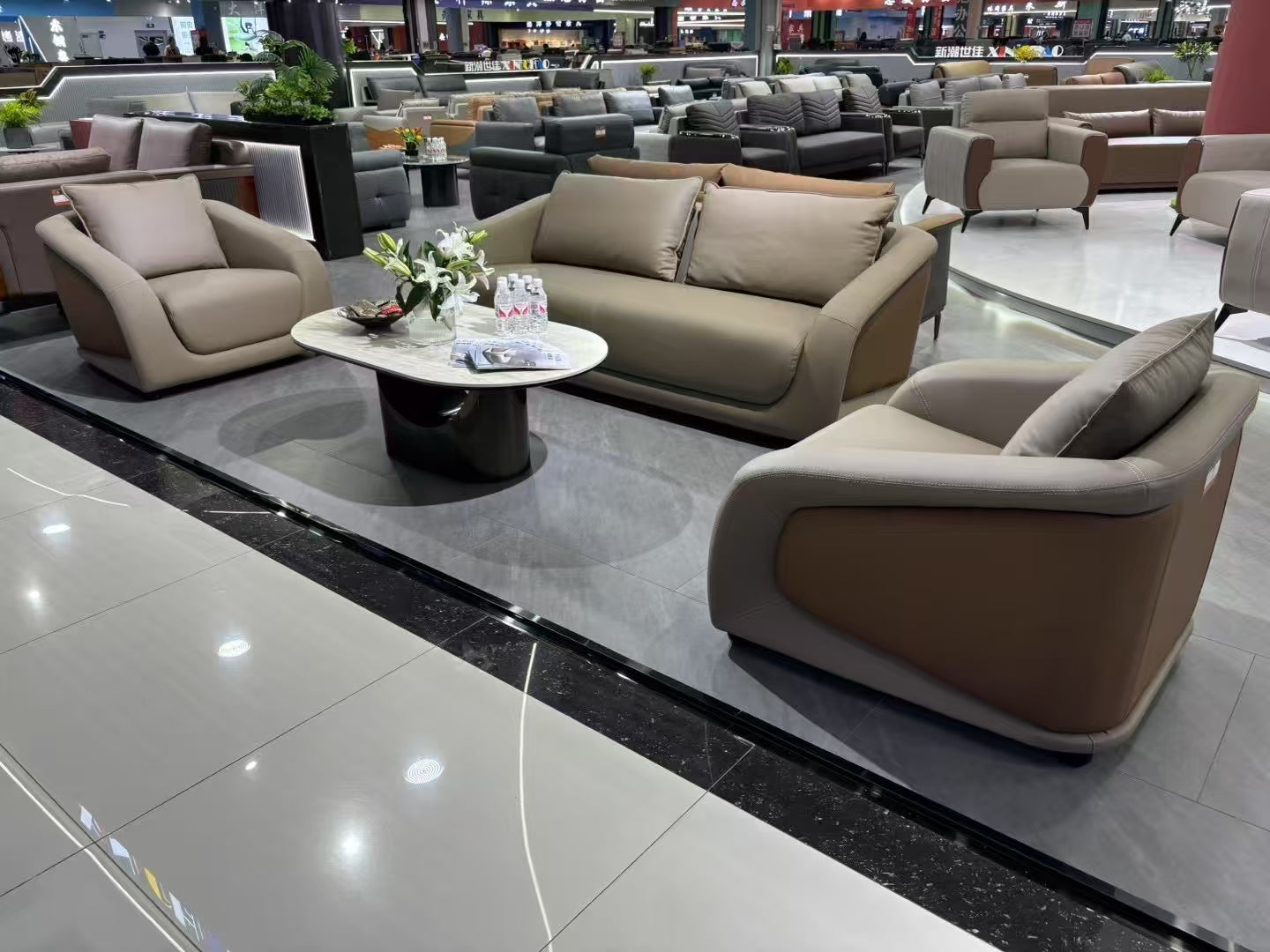 Sofa Set Eco Leather (3+1+1) LKL034SFXC | LEUKHOME