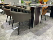 Обеденный стол из суперкристальной нержавеющей стали LKD059DTYX | LEUKHOME