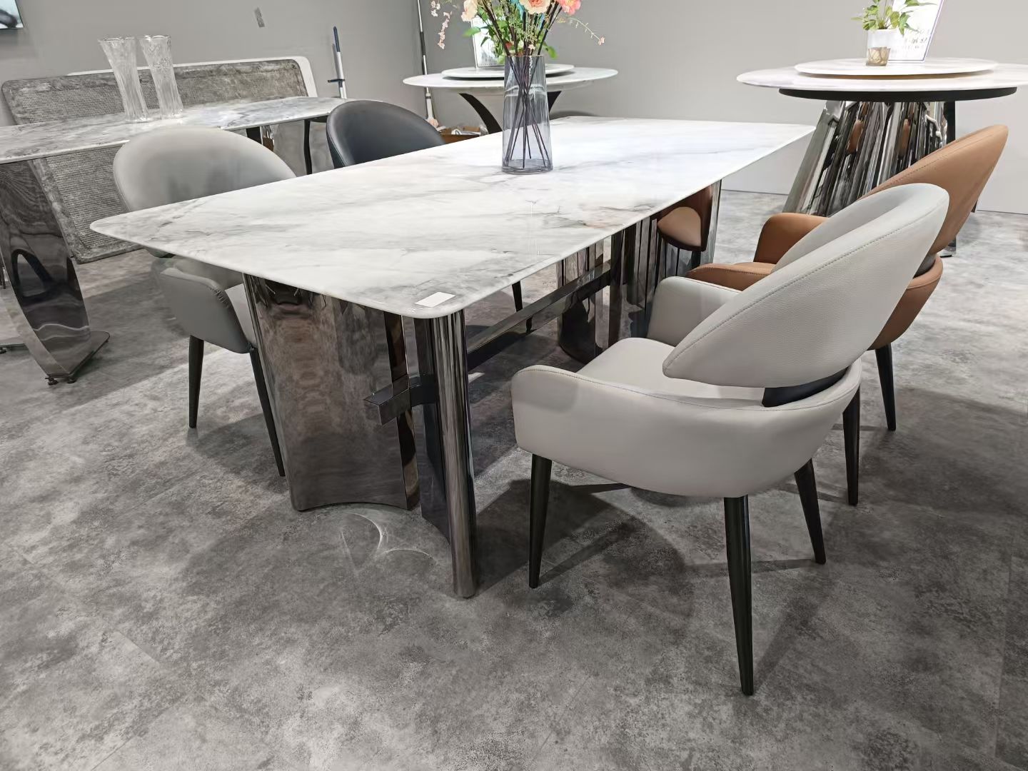 Dining Table Super Crystal Stainless Steel LKD068DTYX | LEUKHOME