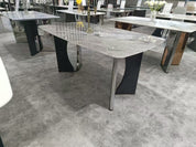 Dining Table Super Crystal Stainless Steel Wood LKD069DTYX | LEUKHOME