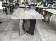 Dining Table Super Crystal Stainless Steel Wood LKD069DTYX | LEUKHOME