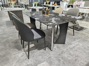 Dining Table Super Crystal Stainless Steel Wood LKD071DTYX | LEUKHOME