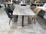 Dining Table Super Crystal Stainless Steel Wood LKD073DTYX | LEUKHOME