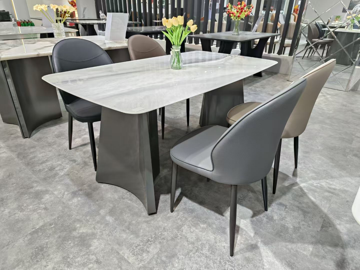 Dining Table Super Crystal Stainless Steel LKD074DTYX | LEUKHOME