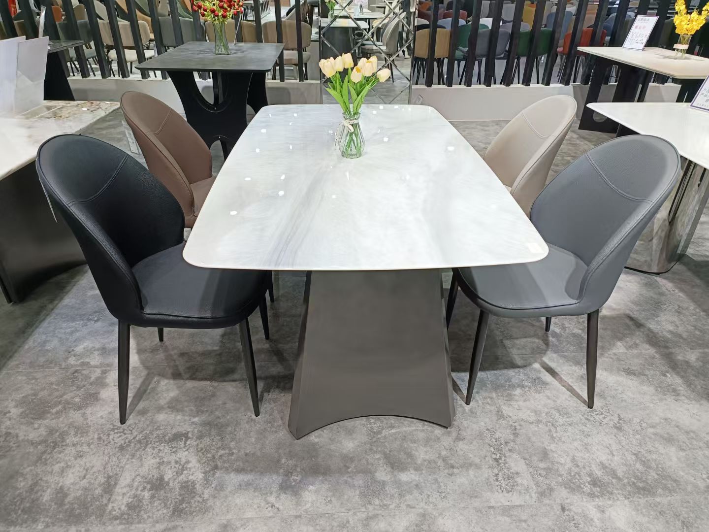 Dining Table Super Crystal Stainless Steel LKD074DTYX | LEUKHOME