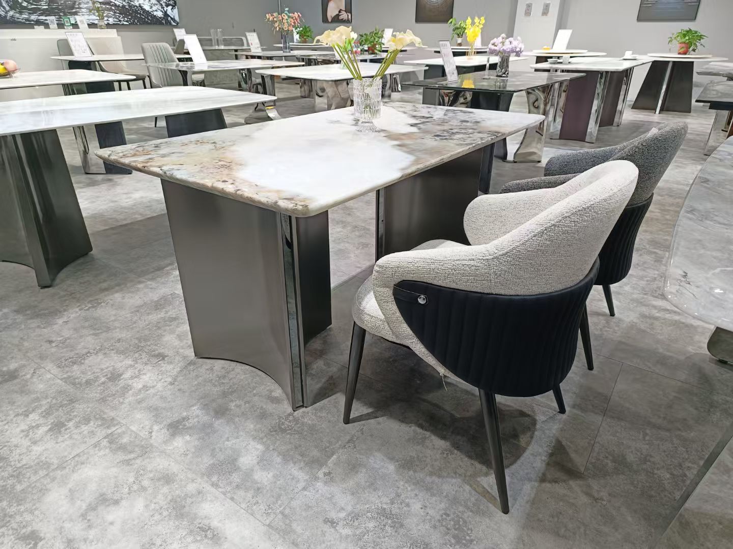 Dining Table Super Crystal Stainless Steel LKD076DTYX | LEUKHOME