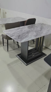 Dining Table Super Crystal Carbon Steel LKD104DTHX | LEUKHOME