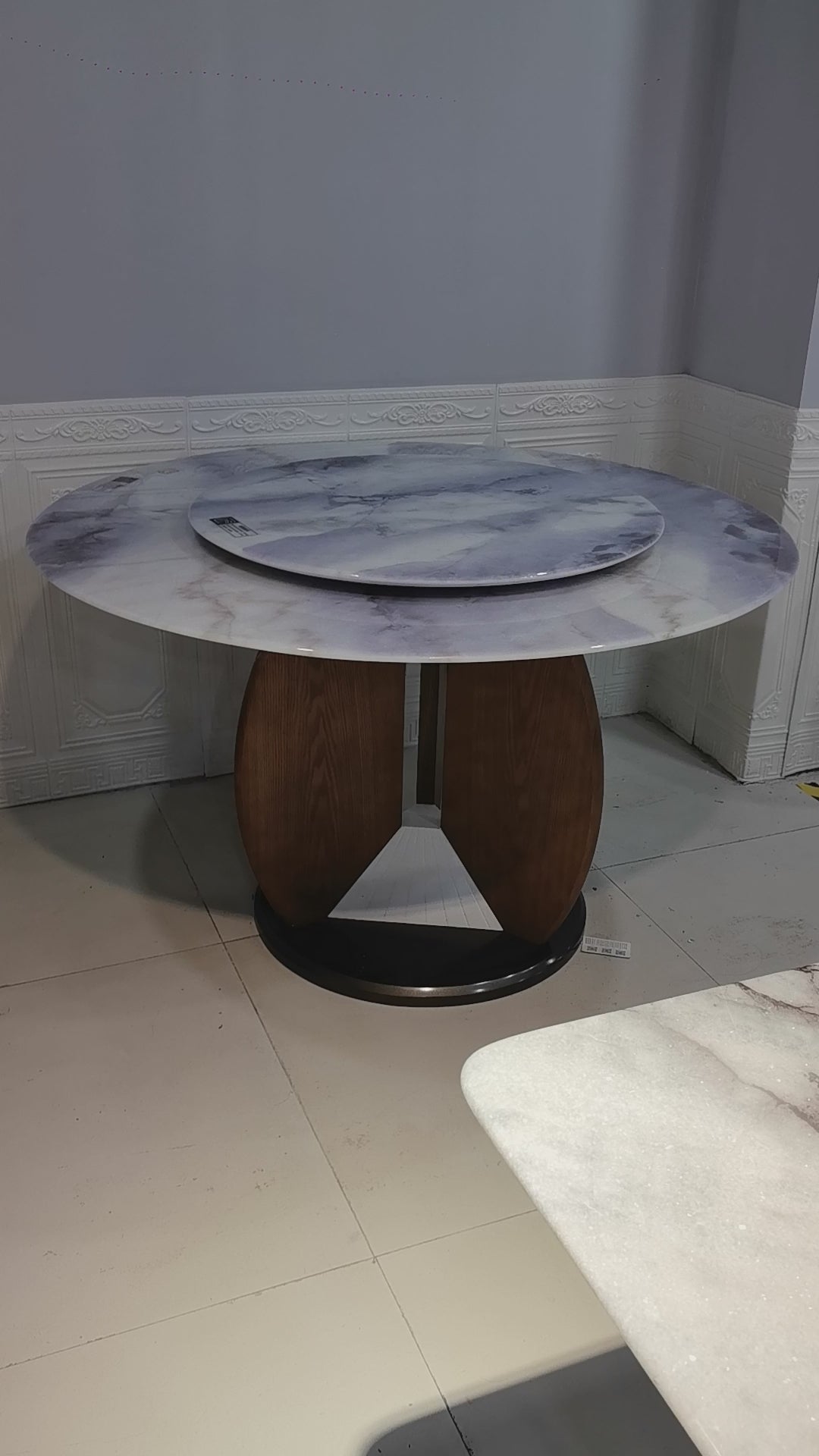 Dining Table Super Crystal Solid Wood Stainless Steel LKD113DTHX | LEUKHOME