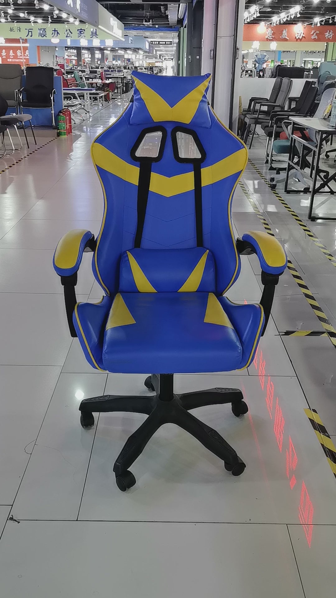 Gaming Chair Blue Adjustable Height (1 Chair) LKG003GCYN | LEUKHOME
