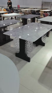 Dining Table Super Crystal Solid Wood Acrylic LKD096DTHX | LEUKHOME